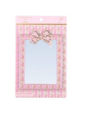 NWT LoveShackFancy Yoobi Target Magnetic Locker Mirror Pink Floral Bow Coquette